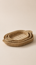 3’lü Oval Rattan Tepsi Seti