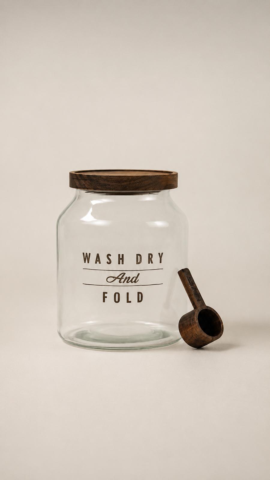 Akasya Kaşıklı Wash Dry Fold Premium Cam Düzenleyici (3000 ml)Kavanoz